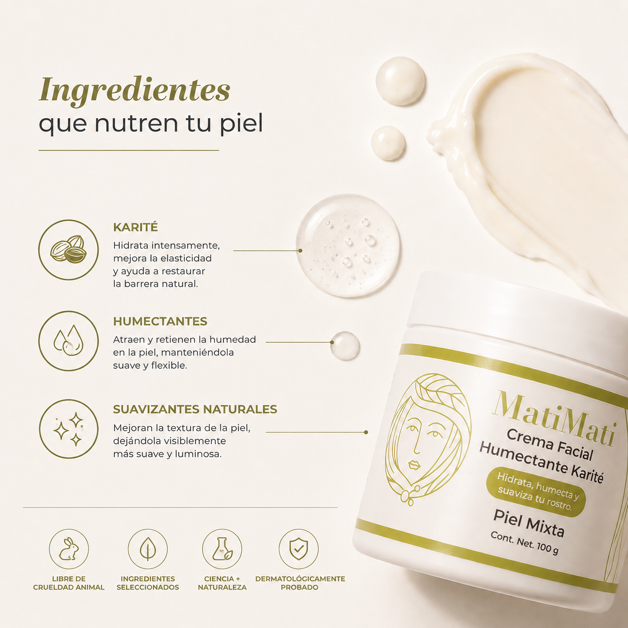 Crema Facial Humectante Karite